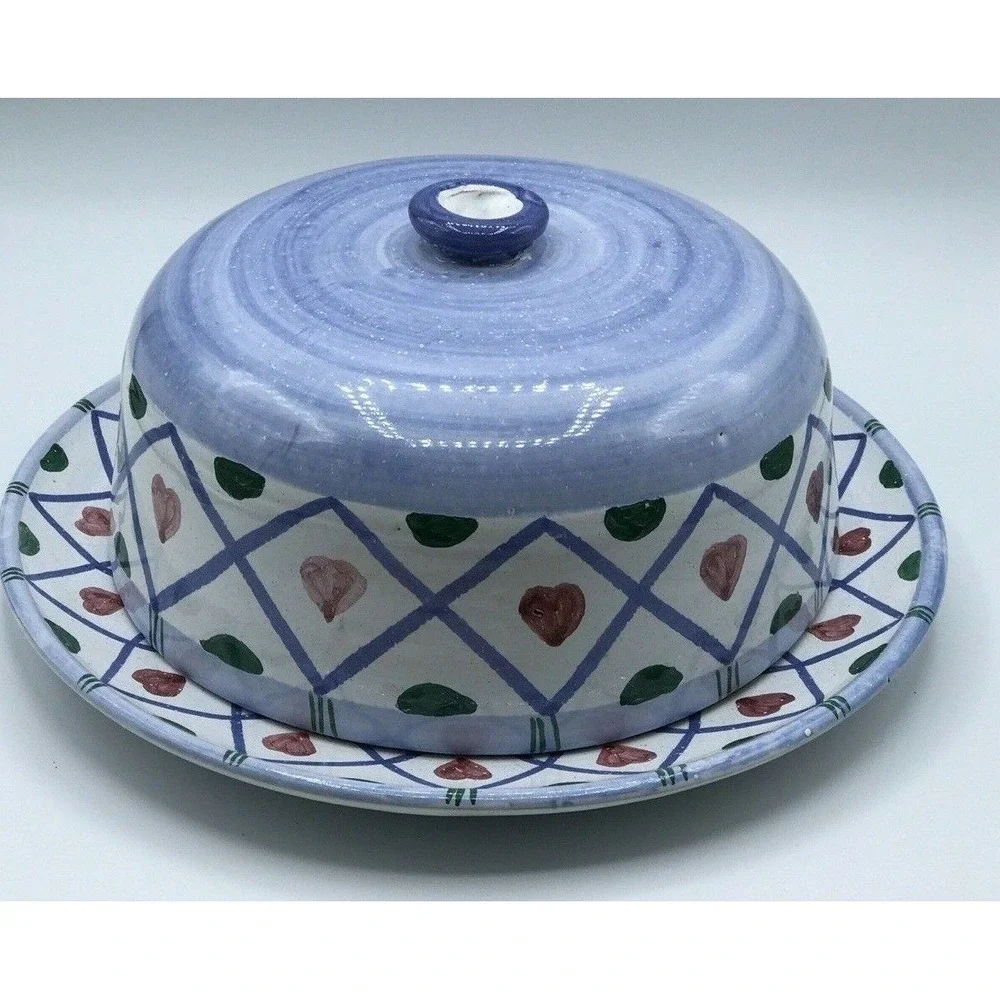 Portugal Pottery Red Ware‎ Serving Plate Platter W/ Dome Cover Lid